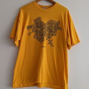 Gold and Yellow Pittsburgh Neighborhood Map Shirt Size XL